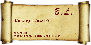 Bárány László névjegykártya