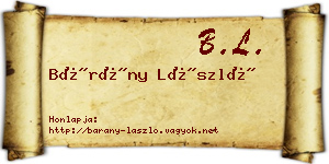 Bárány László névjegykártya